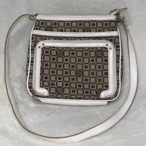 Liz Claiborne Crossbody Bag Brown White Beige